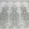 Beaded Lace Fabric on Polyester Net Mesh