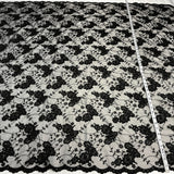 1 Yard Beaded and Corded Lace Fabric Embroidered on Polyester Net Mesh
