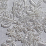 Beaded Corded Bridal Lace Mesh