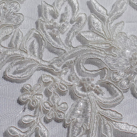 Beaded Corded Bridal Lace Mesh