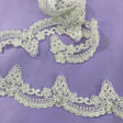 Beaded Corded Lace Trim Ivory White
