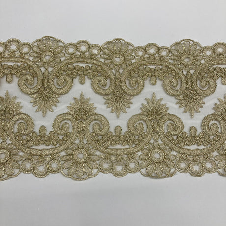 Corded Embroidered Lace Trim