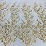 1 Yard Beaded Lace Fabric Embroidered on 100% Polyester Net Mesh – 51" Wide