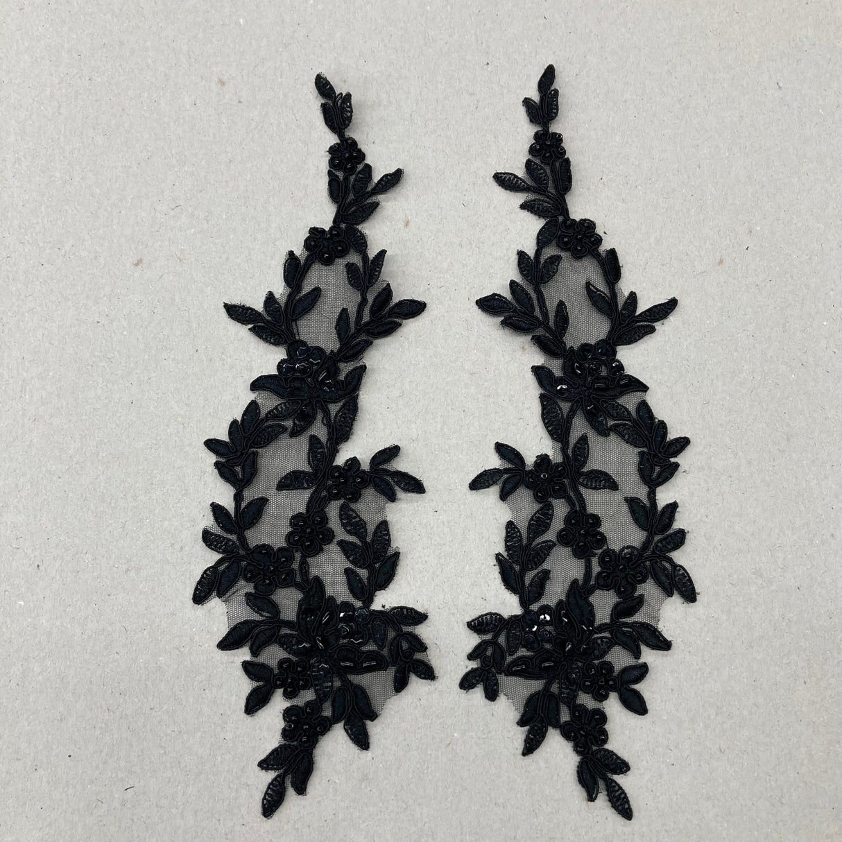Beaded Floral Lace Applique