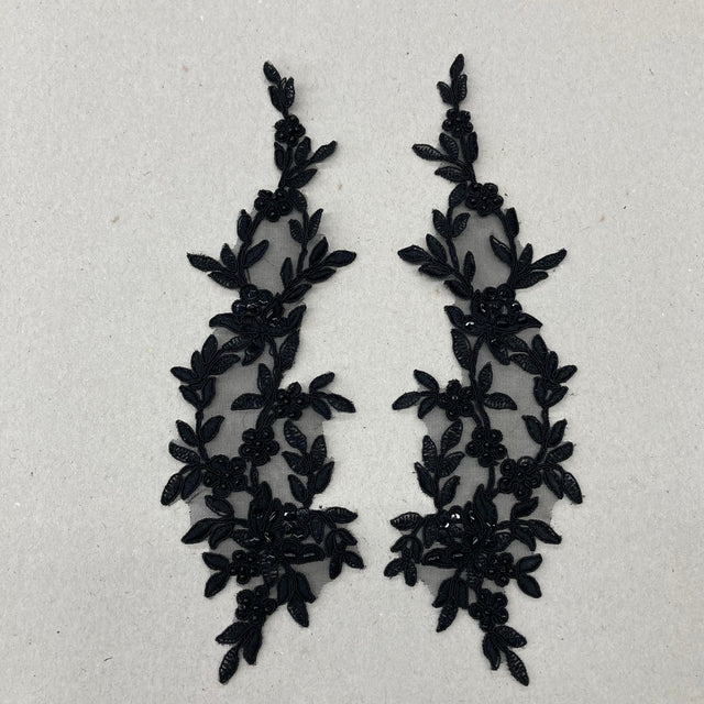 Beaded Floral Lace Applique