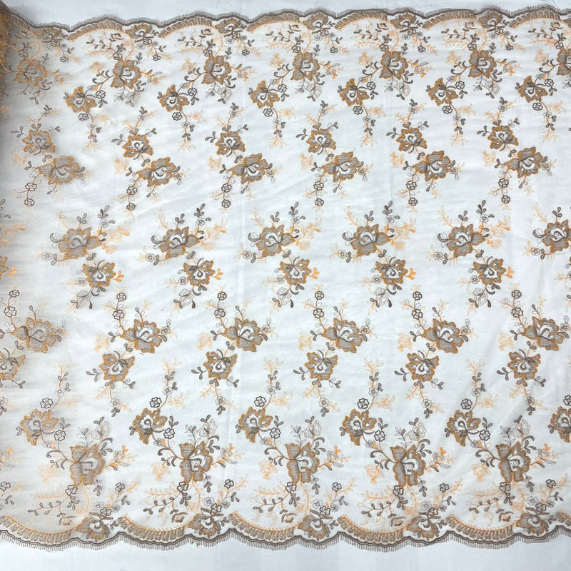 1 Yard Luxury Embroidered Lace Fabric for Bridal Evening Dresses 51 inch Width