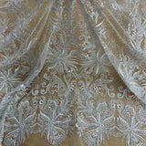 Beaded Embroidered Lace Fabric