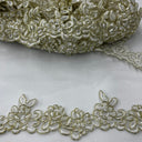 Beaded Corded Lace Trim on Polyester Organza 2"