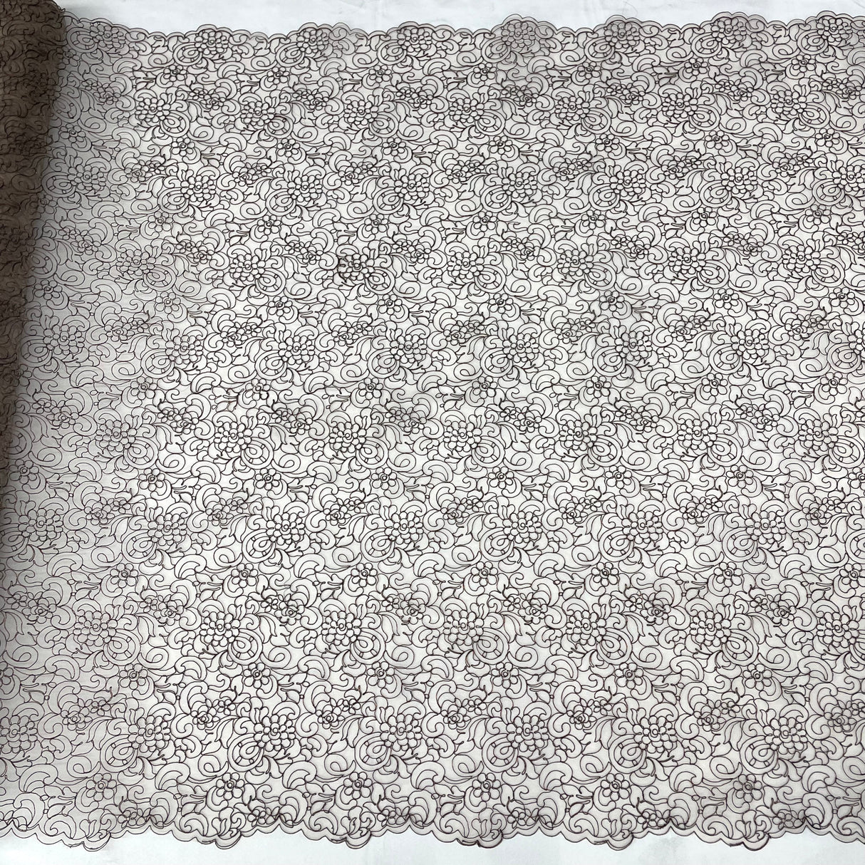 Polyester Corded Bridal Lace Fabric 53" Wide