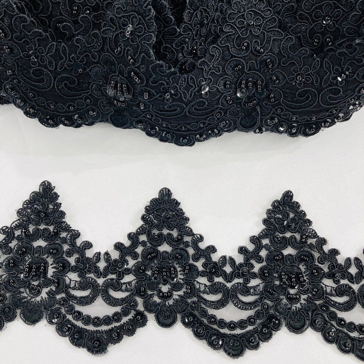 Beaded Corded Lace Trim
