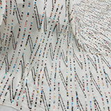 Sequined Chiffon Fabric White