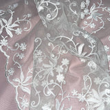 Embroidered Corded Bridal Lace Mesh