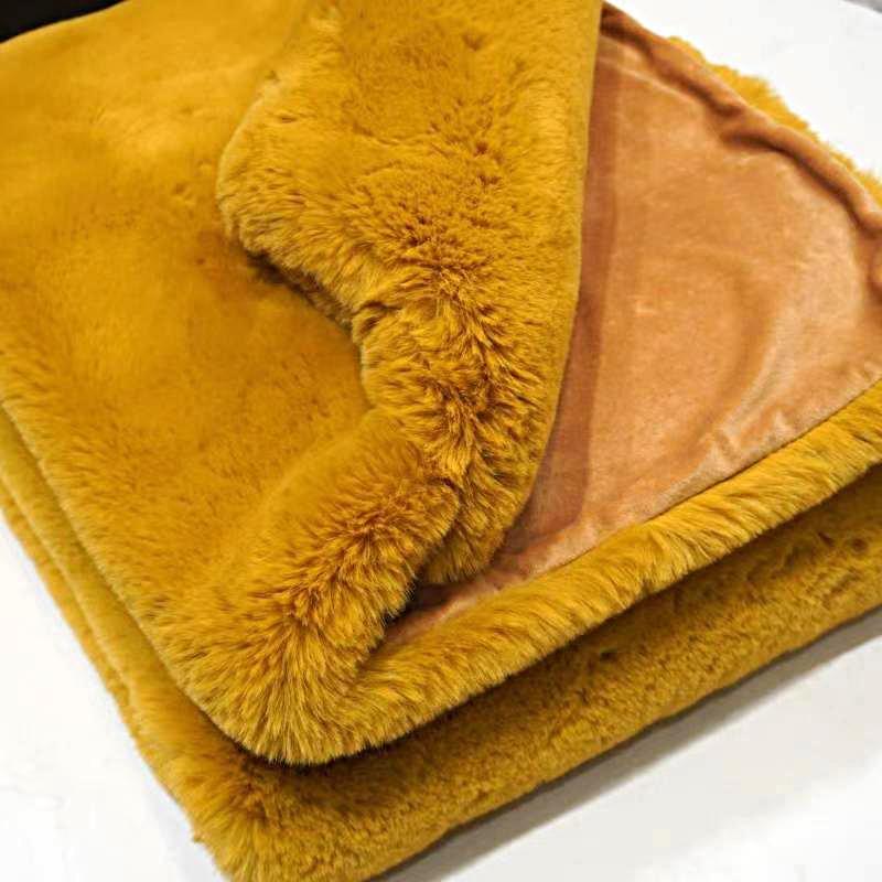 Soft Cozy Faux Fur Blanket - Honey Gold Faux Fur Fabric, 50" X 60" (1 Piece)