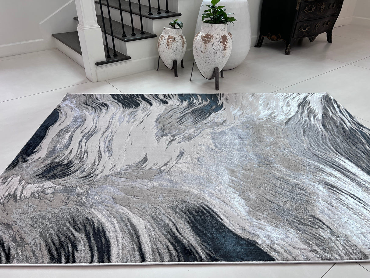 Color-Shift Foldable Flat Weave Area Rug Polypropylene Polyester Fabric - Shifting Hues Design, Indoor Outdoor, KV67, 7'9" X 10'2" (1 Unit)