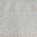 Beaded Embroidered Lace Fabric