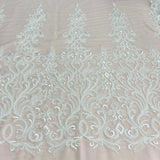 Beaded Embroidered Lace Fabric
