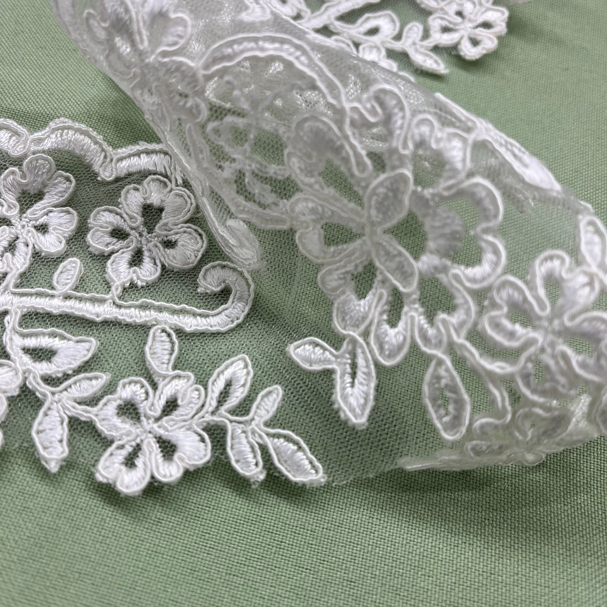 Embroidered Mesh Lace Trimming 6"
