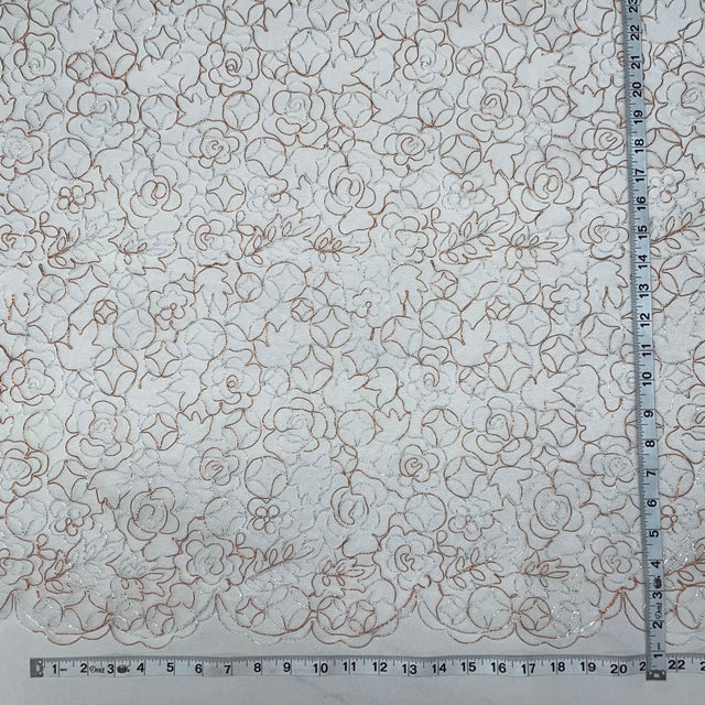 Corded Bridal Lace Fabric Embroidered Net Mesh