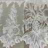 1 Yard Beaded Sequined Lace Fabric Embroidered on 100 Percent Polyester Net Mesh 50 Inch Width