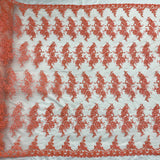 1 Yard Corded Embroidered Bridal Lace Fabric for Wedding Gowns 54 inch Width