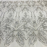 Beaded Lace Fabric on Polyester Net Mesh