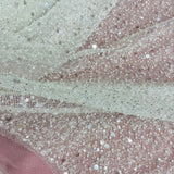 Beaded Sequined Lace Fabric Off White Silver