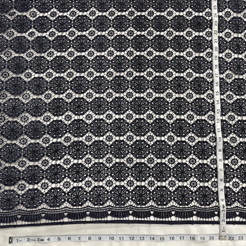 1 Yard Floral Lace Fabric Embroidered on 100% Polyester Net Mesh, Elegant Guipure Lace Material