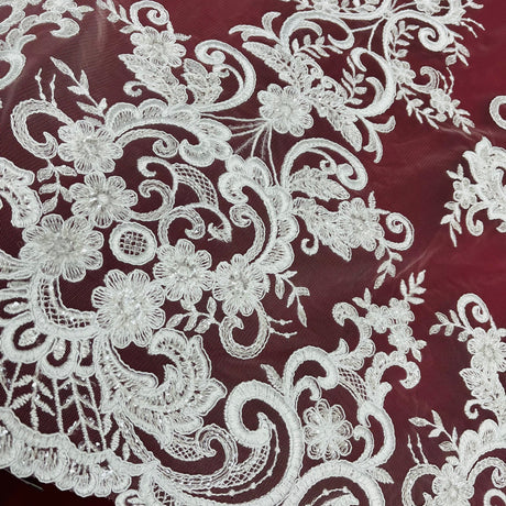 Embroidered Lace Beaded Bridal Mesh
