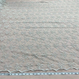 1 Yard Silver Beaded Lace Fabric Embroidered on Polyester Net Mesh for Couture Wedding and Evening Dresses – 53"