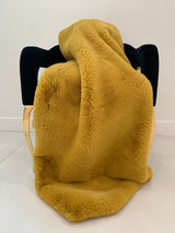 Soft Cozy Faux Fur Blanket - Honey Gold Faux Fur Fabric, 50" X 60" (1 Piece)