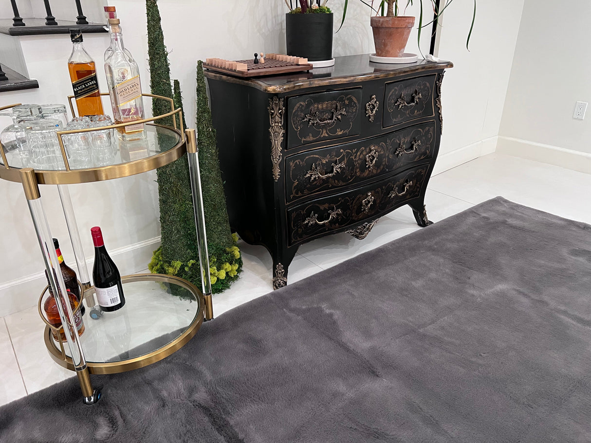 Bella Rug Collection Polyester Fabric - Soft Luxurious Modern Rug, Sandy Beige, Slate Silver, Raven Charcoal, 6' 5" x 9' 2", 2' x 6' (1 Piece)