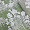 1 Yard Luxurious Beaded 3D Floral Lace Fabric Embroidered on 100% Polyester Net Mesh White