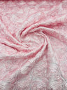 Rosette 3D Satin Polyester Fabric - 3D Rosette Design, 54" Width (1 Yard)