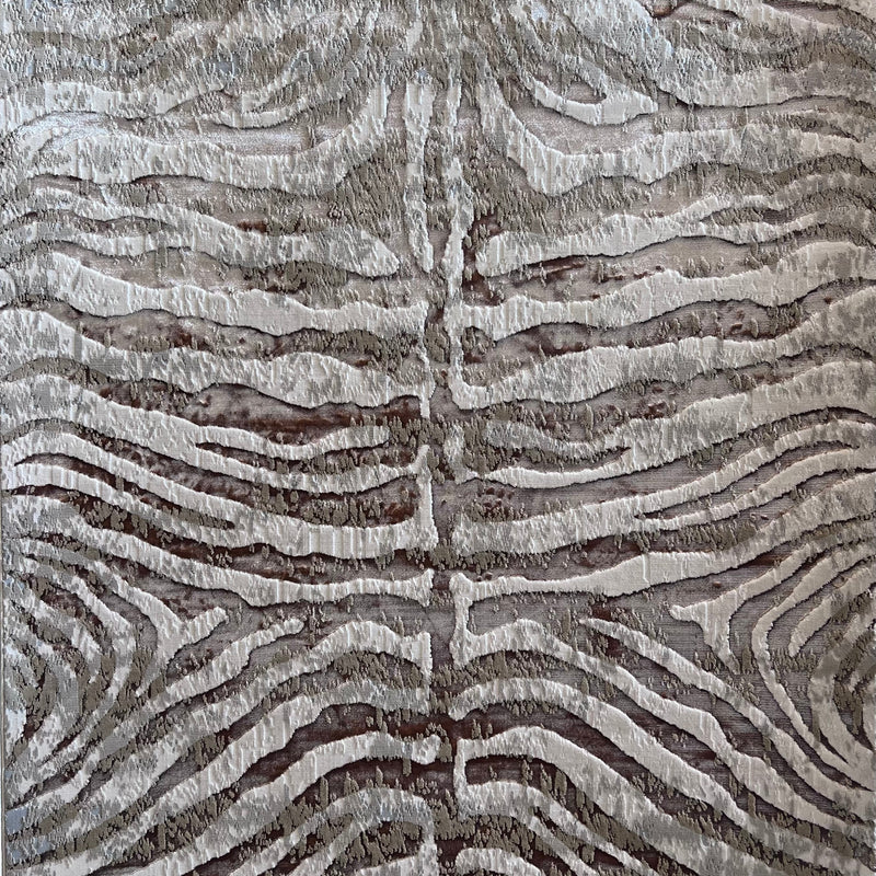 Maximus 187 Polyester Viscose Blend Fabric - Safari Zebra Animal Print, Color-Changing Flat Weave, 7'6" X 10'3" (1 Rug)