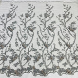 Beaded 3D Floral Lace Fabric 48" Wide