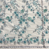 Beaded 3D Floral Lace Fabric