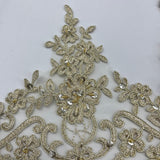 Beaded Corded Floral Lace Trim 6"