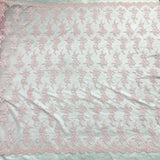 1 Yard Corded Bridal Lace Fabric Embroidered 100 Percent Polyester Net Mesh 54 inch Width