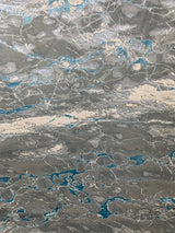 Silver Shimmery Changing Gray Blue Polyester Viscose Blend Area Rug Fabric - Color Changing, Flat Weave, 5' 3" X 7' 5" (1 Rug)