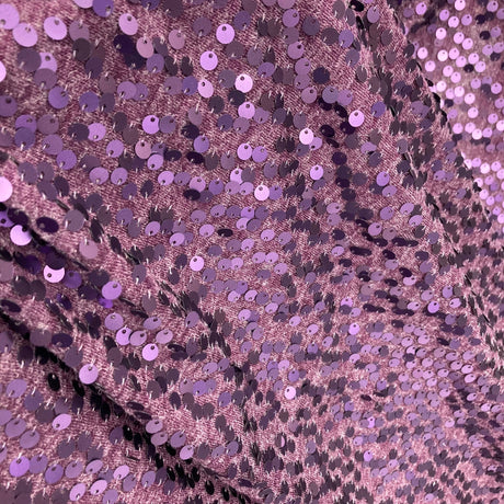Sequined Polyester Jersey Net Mesh Fabric 4-Way Stretch