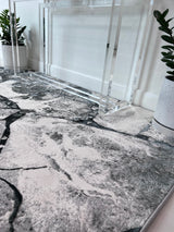 Tess 911 Gray Polyester Area Rug - Gray, TES911 Gray (5' 3" X 7' 4")