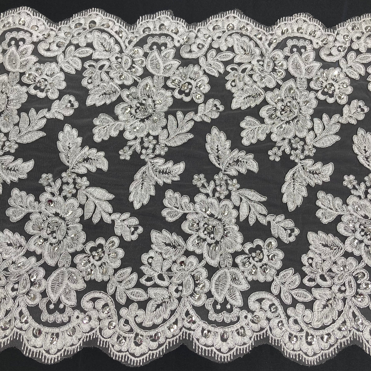 Beaded Corded Lace Trim