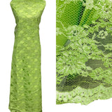 Corded Bridal Lace Fabric 54" Floral Embroidered Net Mesh