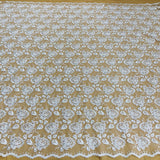 Beaded Corded Bridal Lace Fabric 51" Wide
