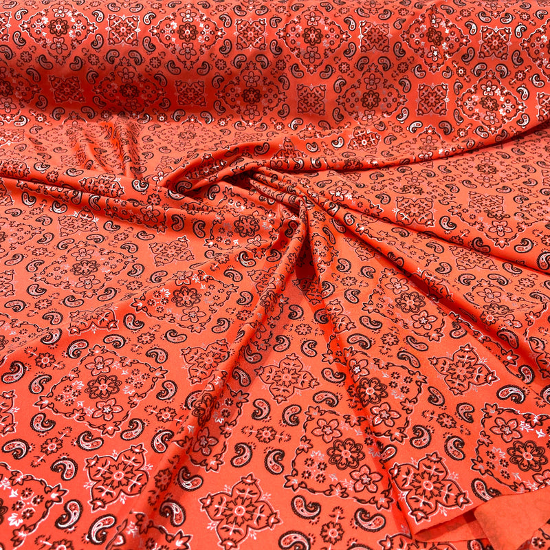 Bandanna Print Nylon Spandex Fabric - Bandanna Print, 58" Width (1 Yard)