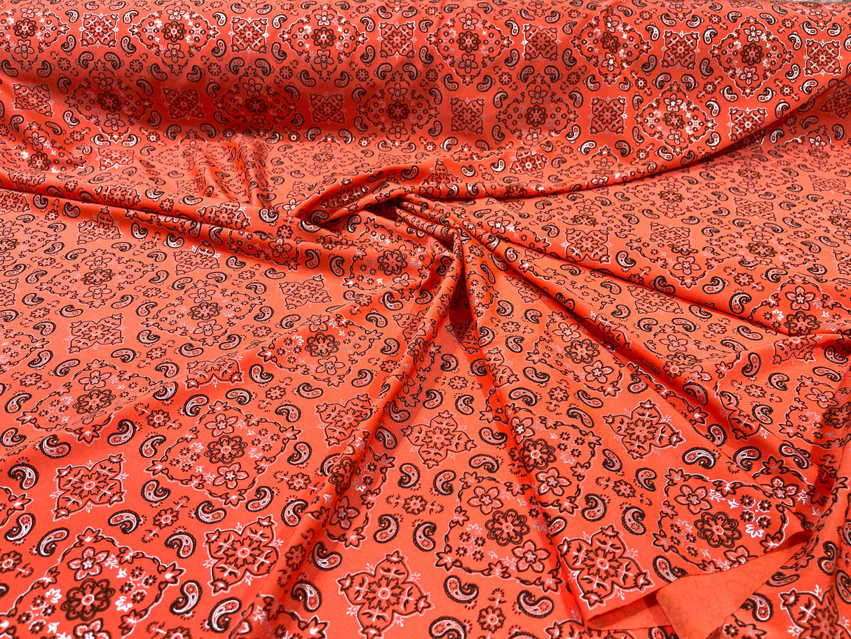 Bandanna Print Nylon Spandex Fabric - Bandanna Print, 58" Width (1 Yard)