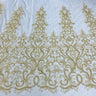 Beaded Embroidered Lace Fabric