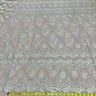 1 Yard Luxurious Beaded and Corded Bridal Lace Fabric Embroidered on 100% Polyester Net Mesh White