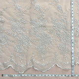 Beaded Lace Fabric on Polyester Net Mesh