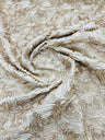 Rosette 3D Satin Polyester Fabric - 3D Rosette Design, 54" Width (1 Yard)